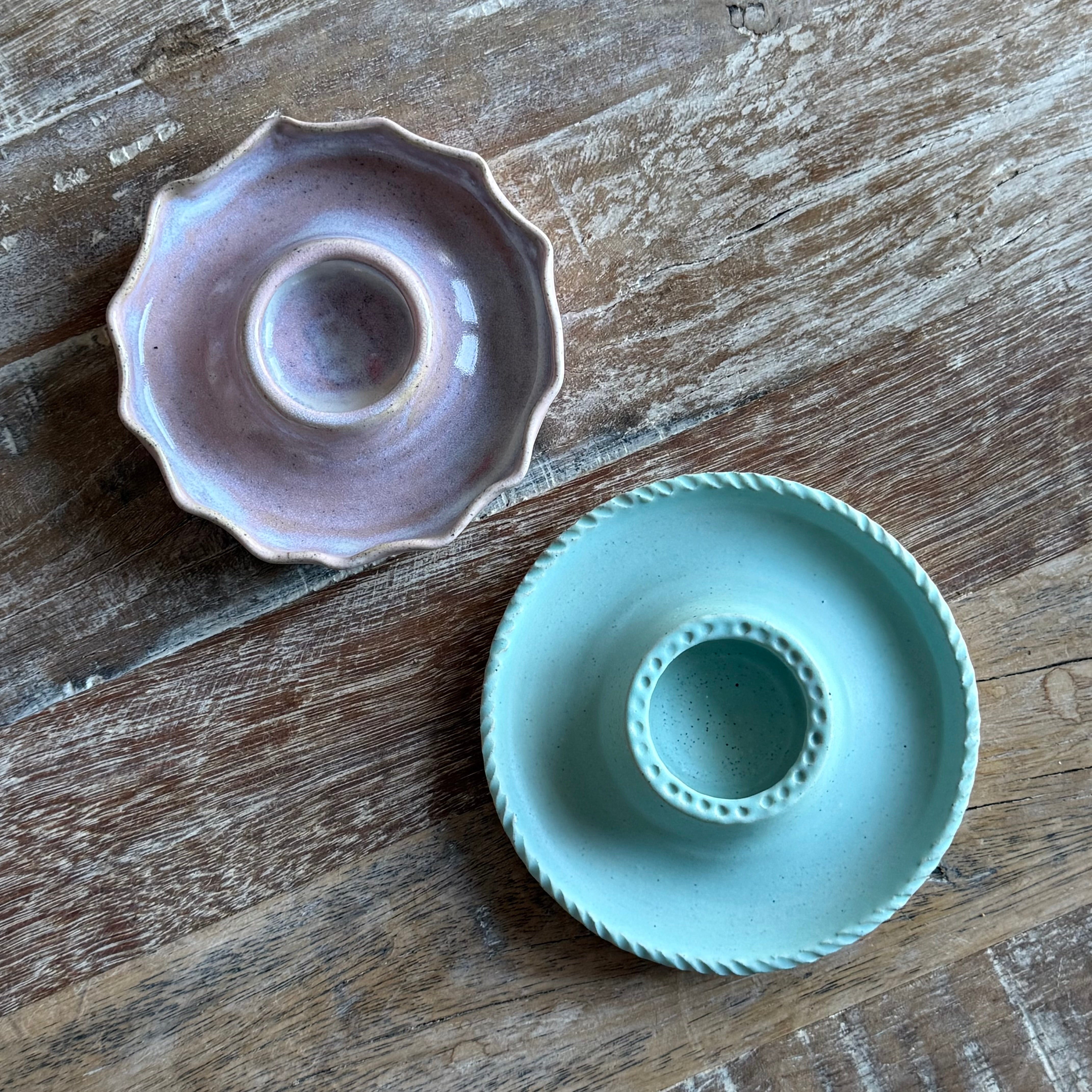 Slow Mornings Ceramic Egg Plate Set | Handmade Breakfast Plates