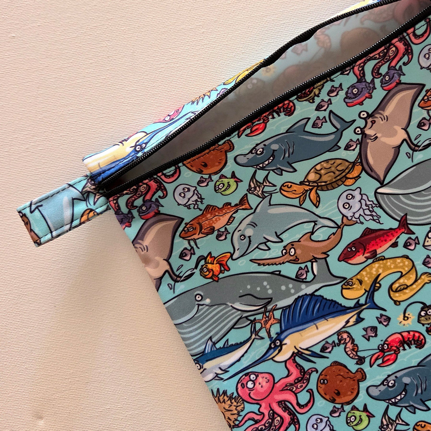 Medium Wet Bag in Colourful Fish Fabric