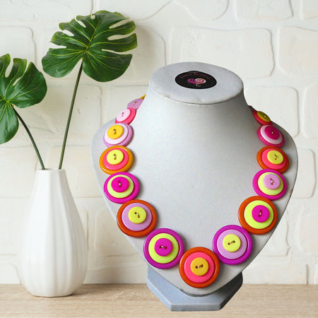 Vibrant orange and hot pink necklace