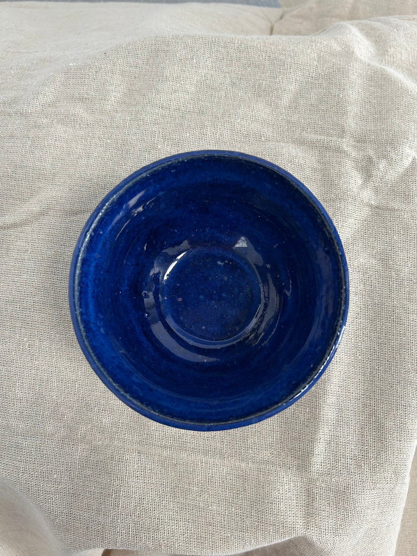 Ceramic sapphire blue bowl.