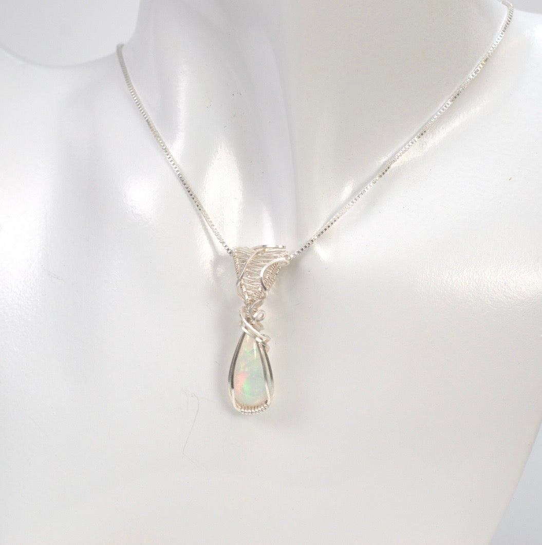 Silent Flame — Ethiopian Opal Wire Wrapped Pendant