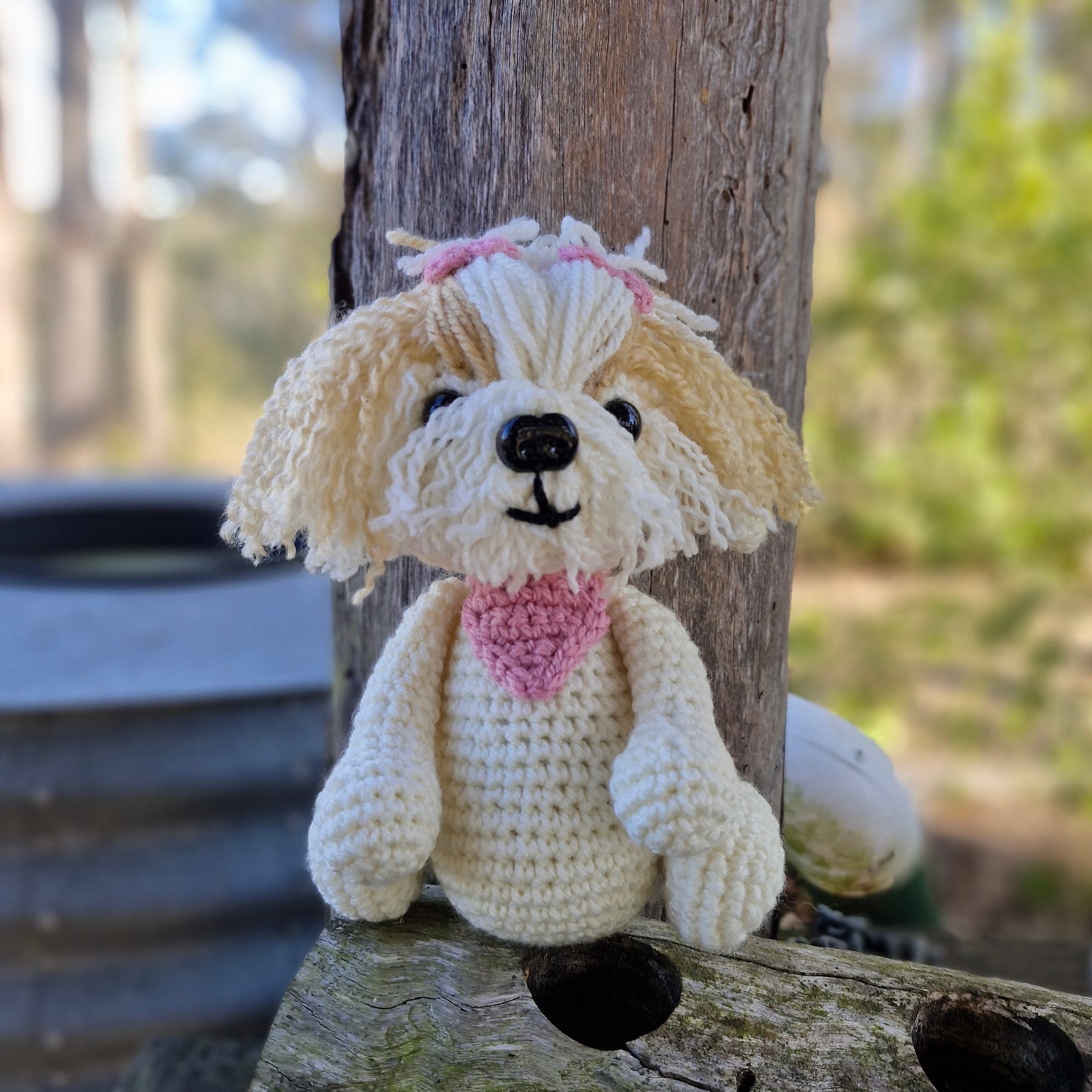 Super cute Handmade Crochet Maltese /Poodle Puppy