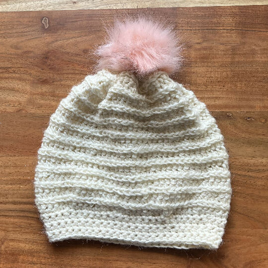 beanie with faux removable pompom