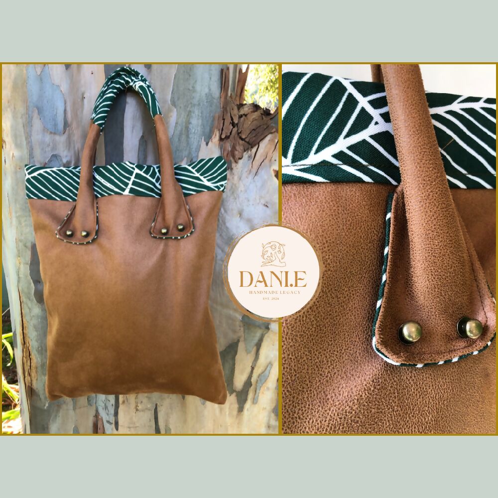 Chic Brown and Green tote bag.