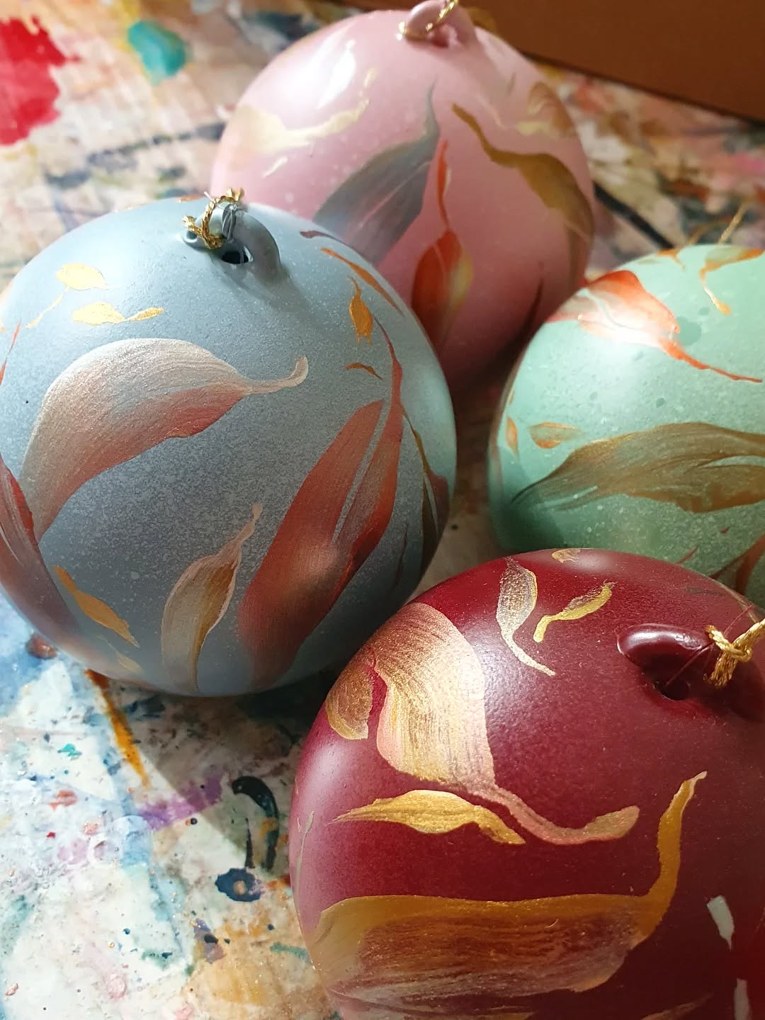 Glass Wind Chime Ornament Bell | Hand-painted Australian Gum Leaf | Bauble | Decorations