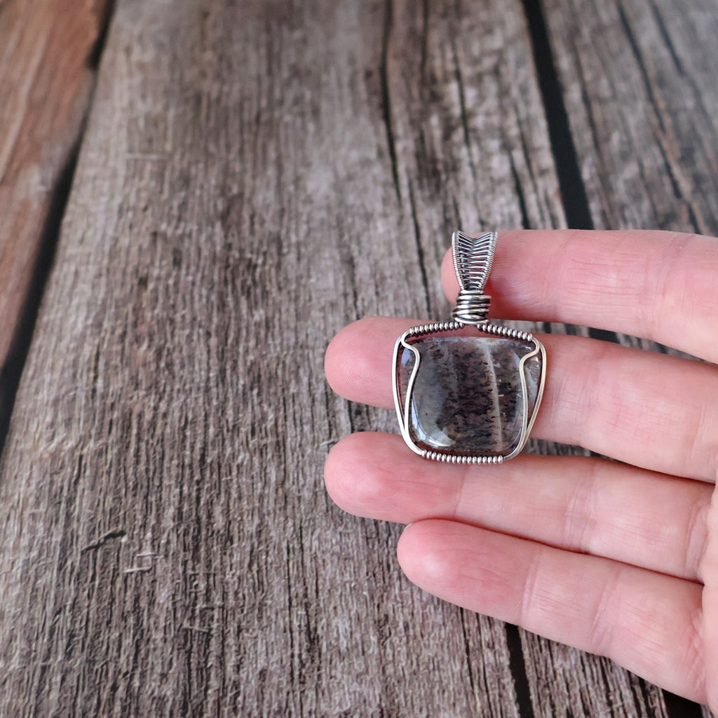Sterling Silver Rainbow Lattice Sunstone Pendant ~ Talisman of Abundant Blessings
