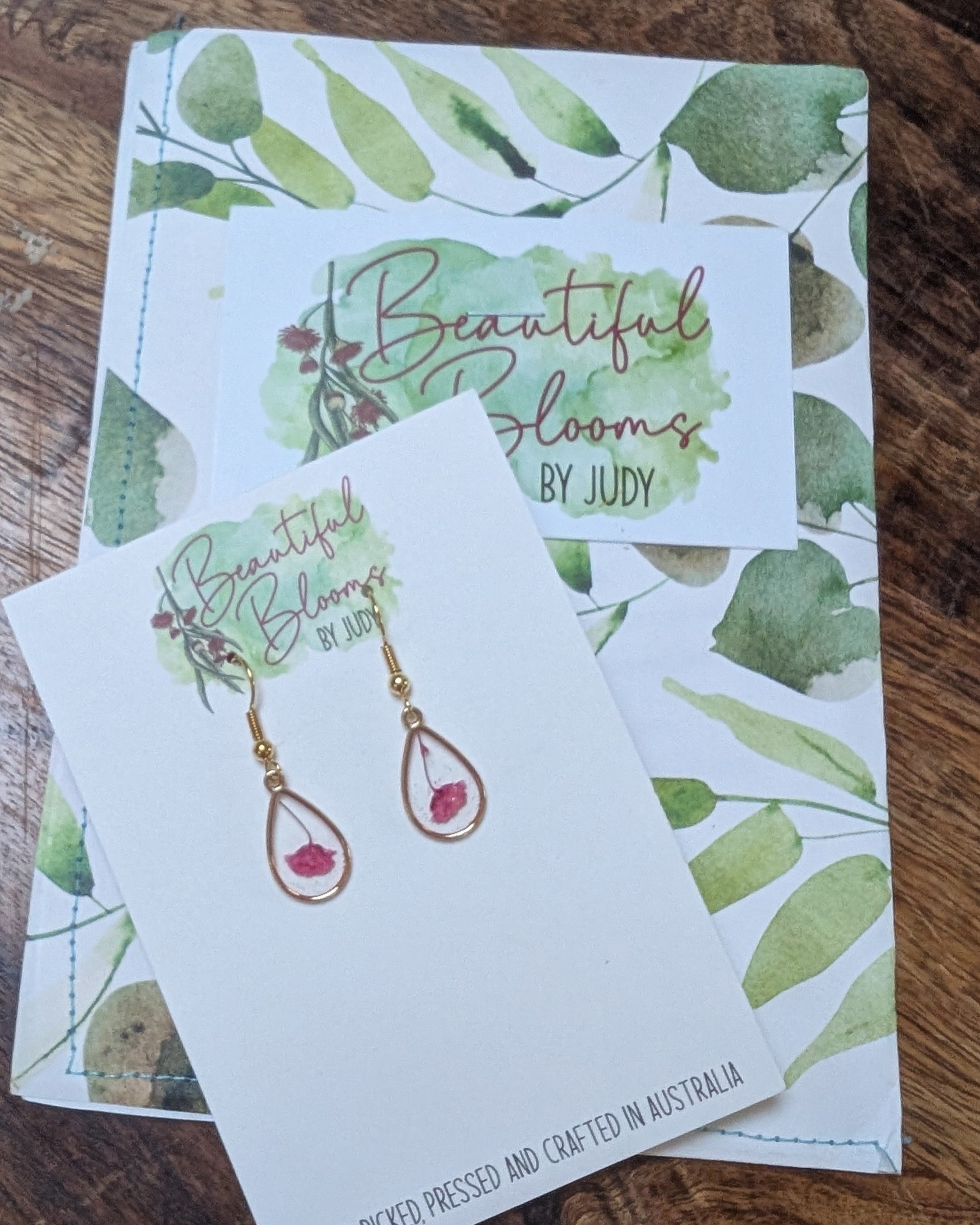 Pink Baby's Breath teardrop earrings