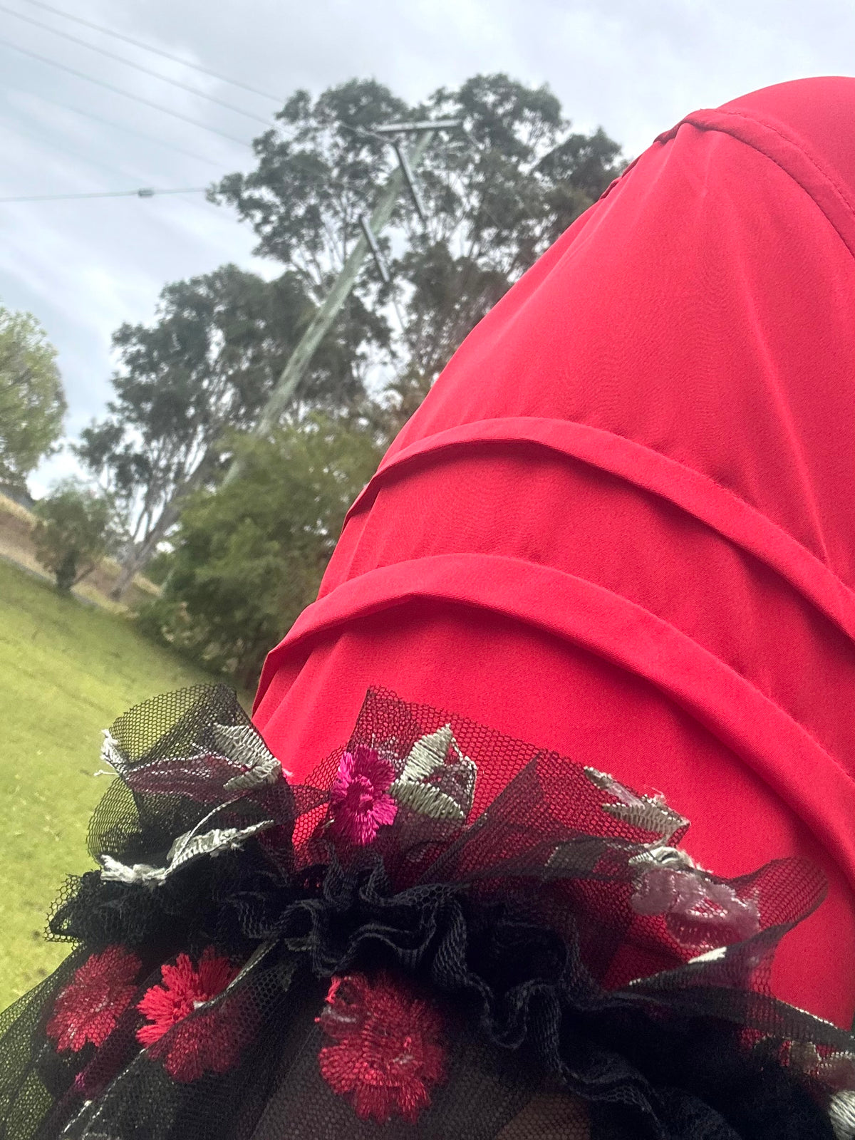 Red & Black Bolero with Floral Embroidery