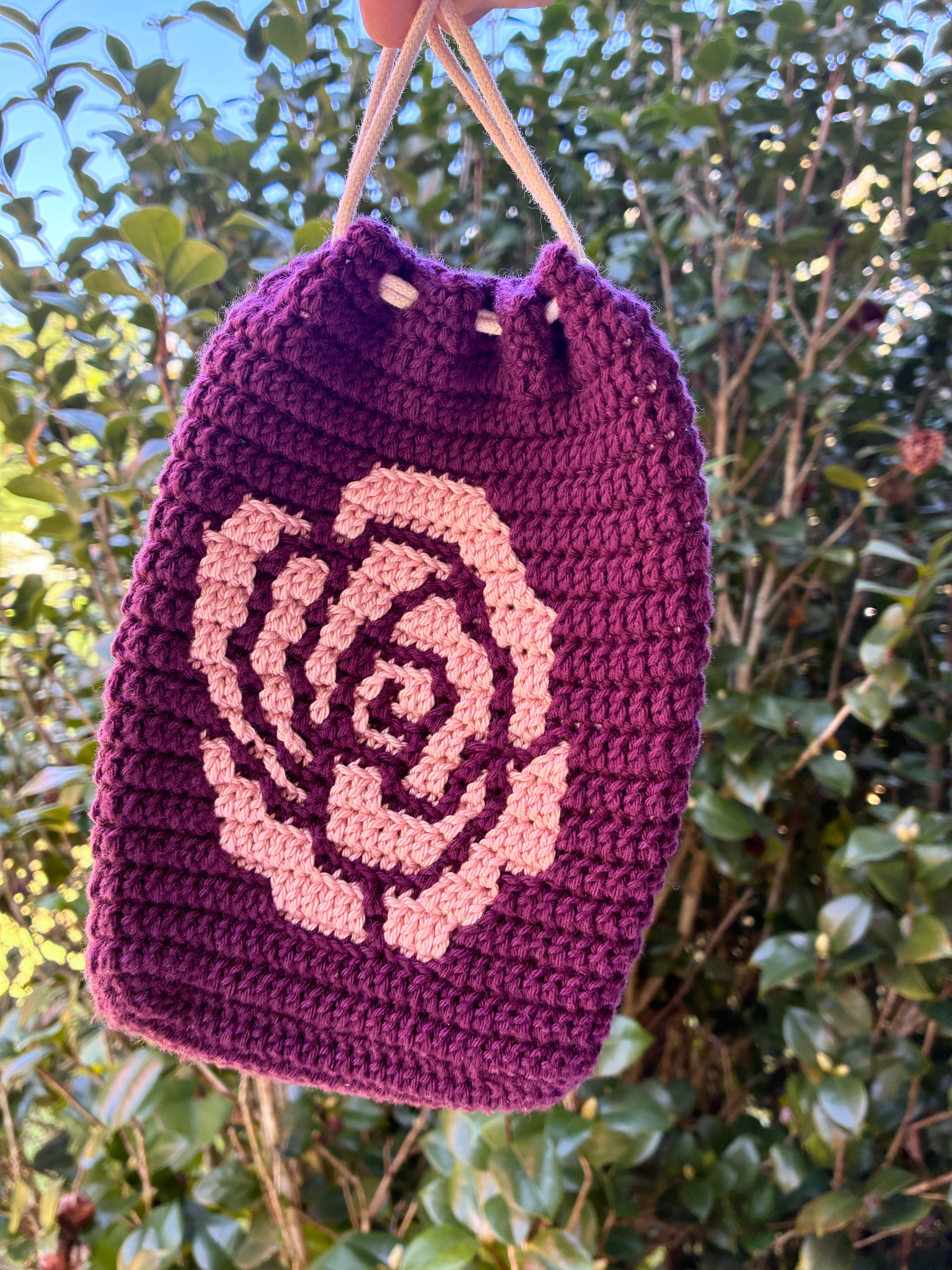 The Rose Bag (Dark purple & pink)