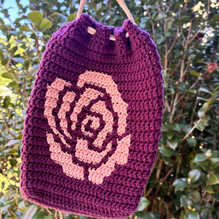 The Rose Bag (Dark purple & pink)