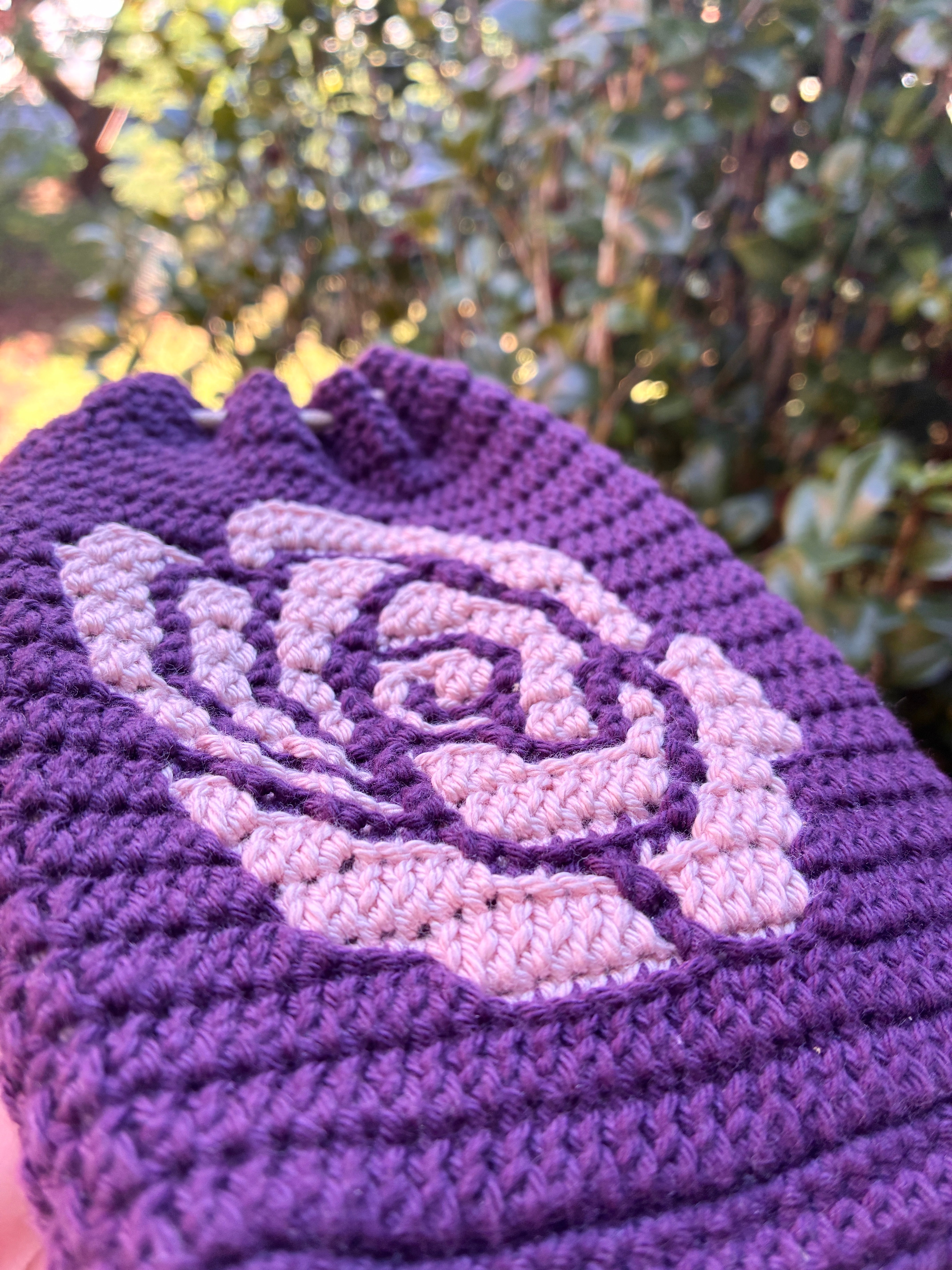 The Rose Bag (Dark purple & pink)