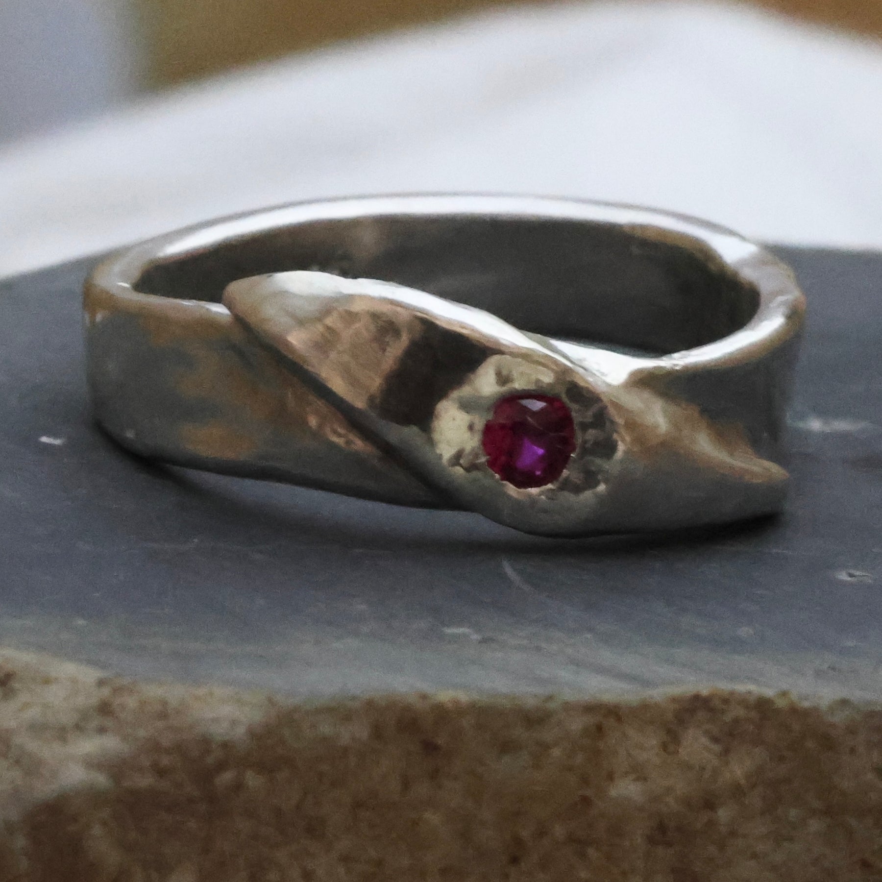Pretty Sterling Silver Ruby Ring.