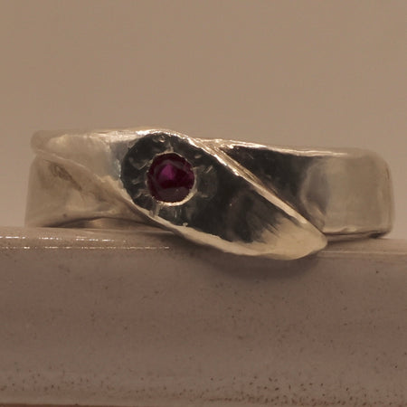 Pretty Sterling Silver Ruby Ring.