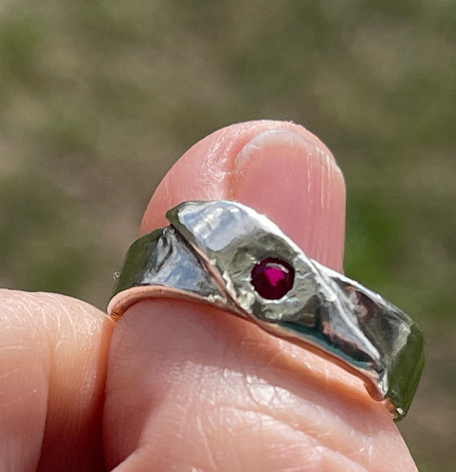 Pretty Sterling Silver Ruby Ring.