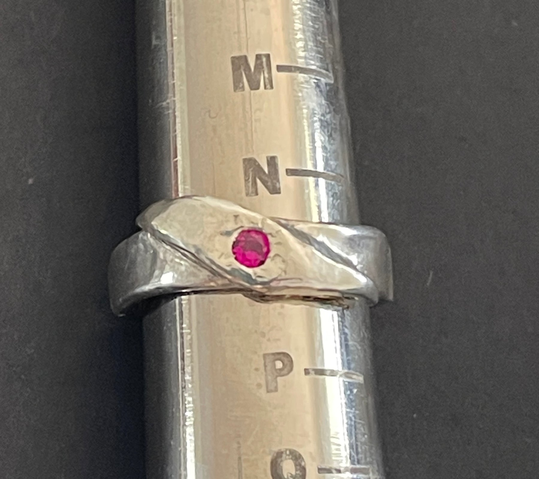 Pretty Sterling Silver Ruby Ring.