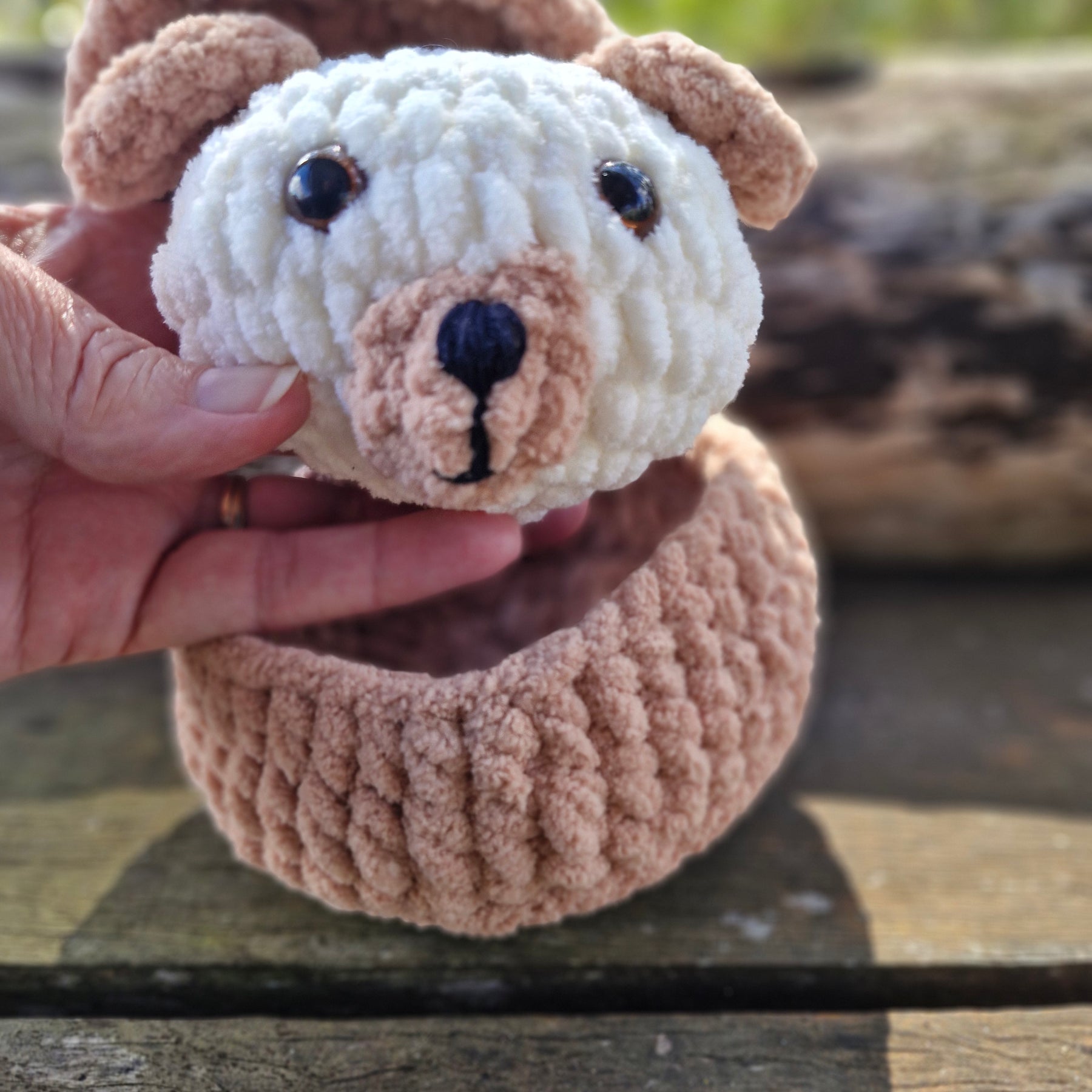 Cute crochet Plushy Puppy Dumpling with Steamer Box