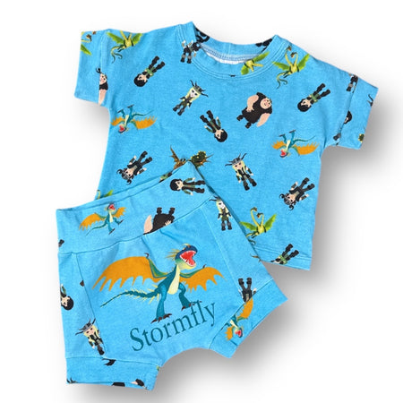 SIZE 0 Dragons Boxy Tee and Shorties SET