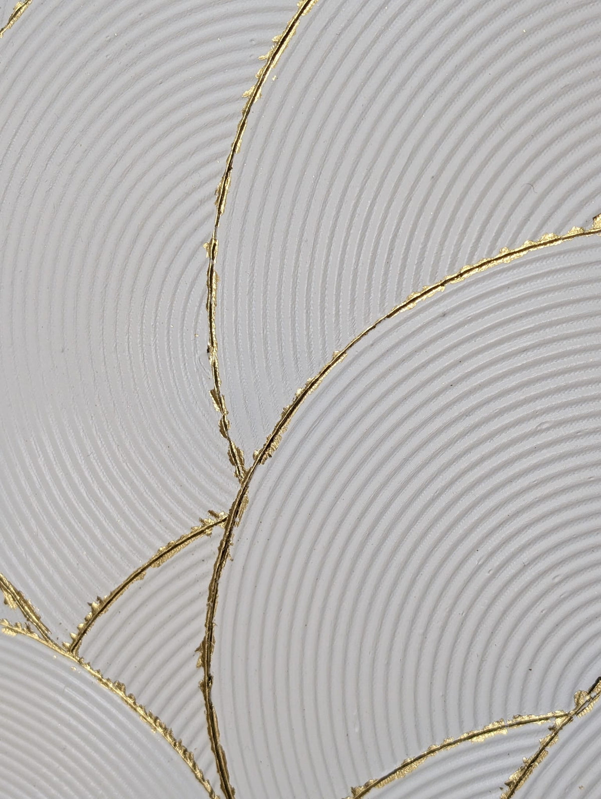 Lumière: Handmade Textured White and Gold Wall Art Original Canvas Painting 76cm x 76cm