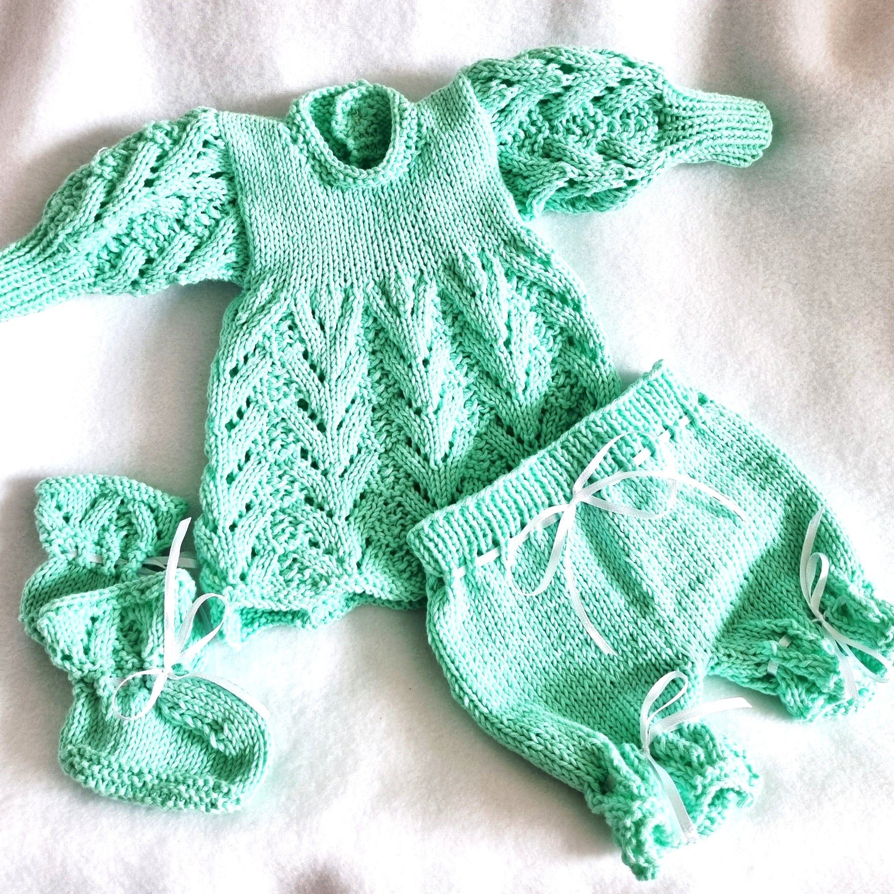 Handmade, Newborn, Knitted Layette, Organic Cotton, Bespoke, BB21