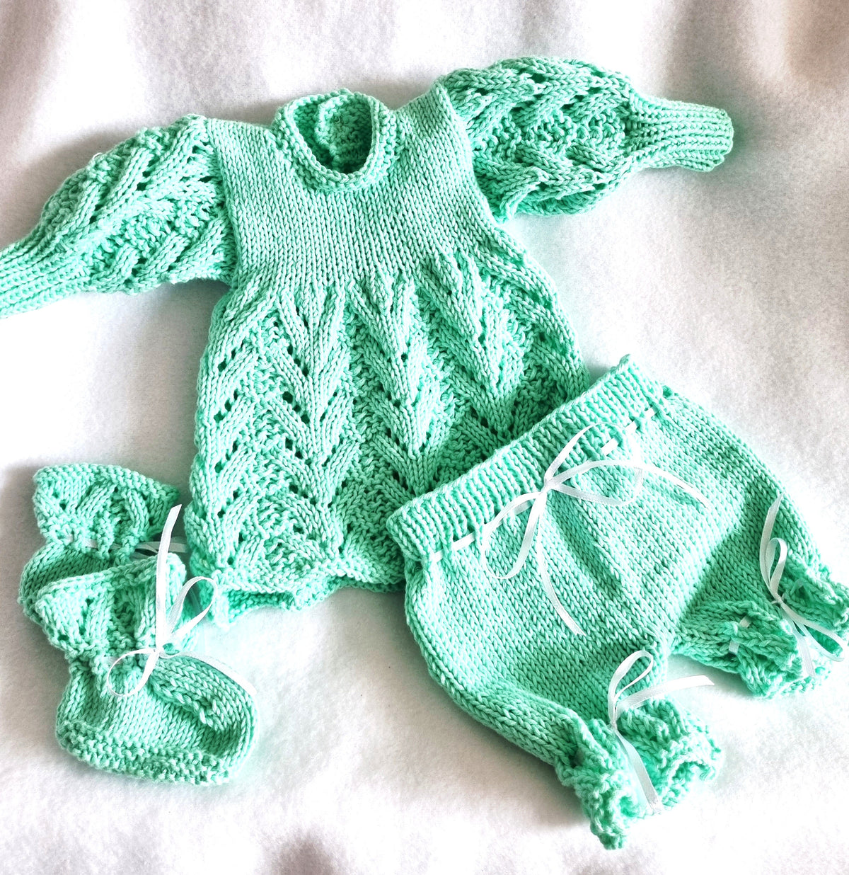 Handmade, Newborn, Knitted Layette, Organic Cotton, Bespoke, BB21