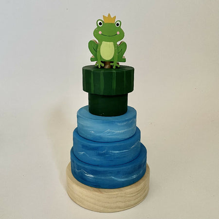 Ring stacker with frog topper.