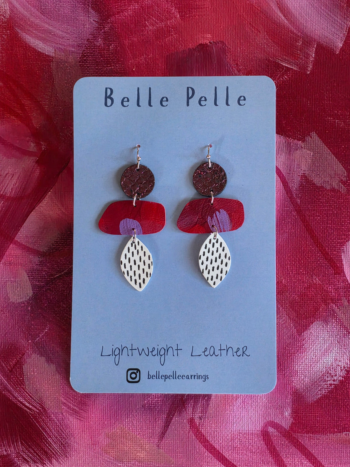 Dolce Musa Leather Earrings (contemporary edition) – Berry
