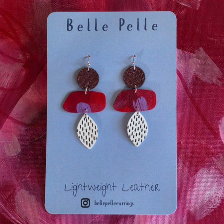Dolce Musa Leather Earrings (contemporary edition) – Berry