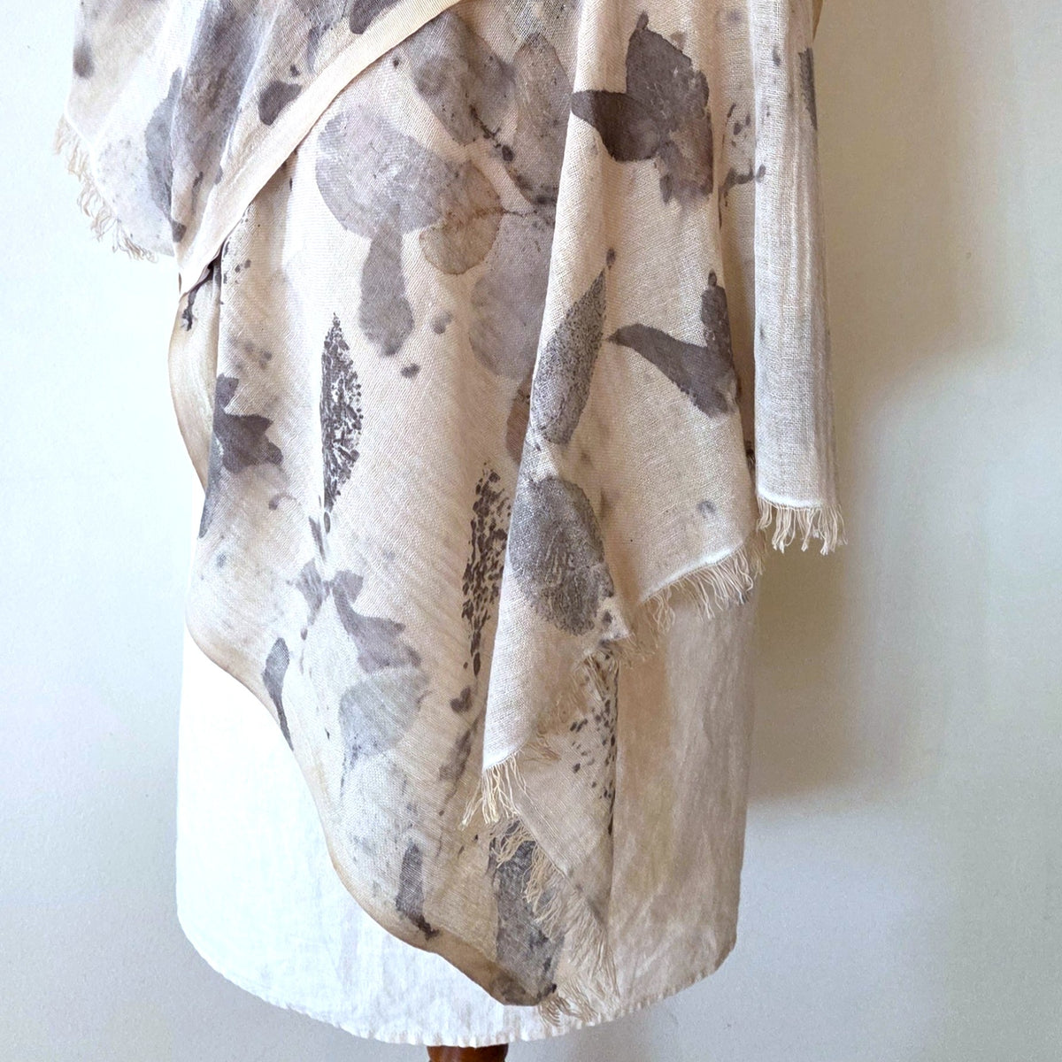 Cotton & Linen Blend - Botanical Print Scarf/Wrap - The Audrey