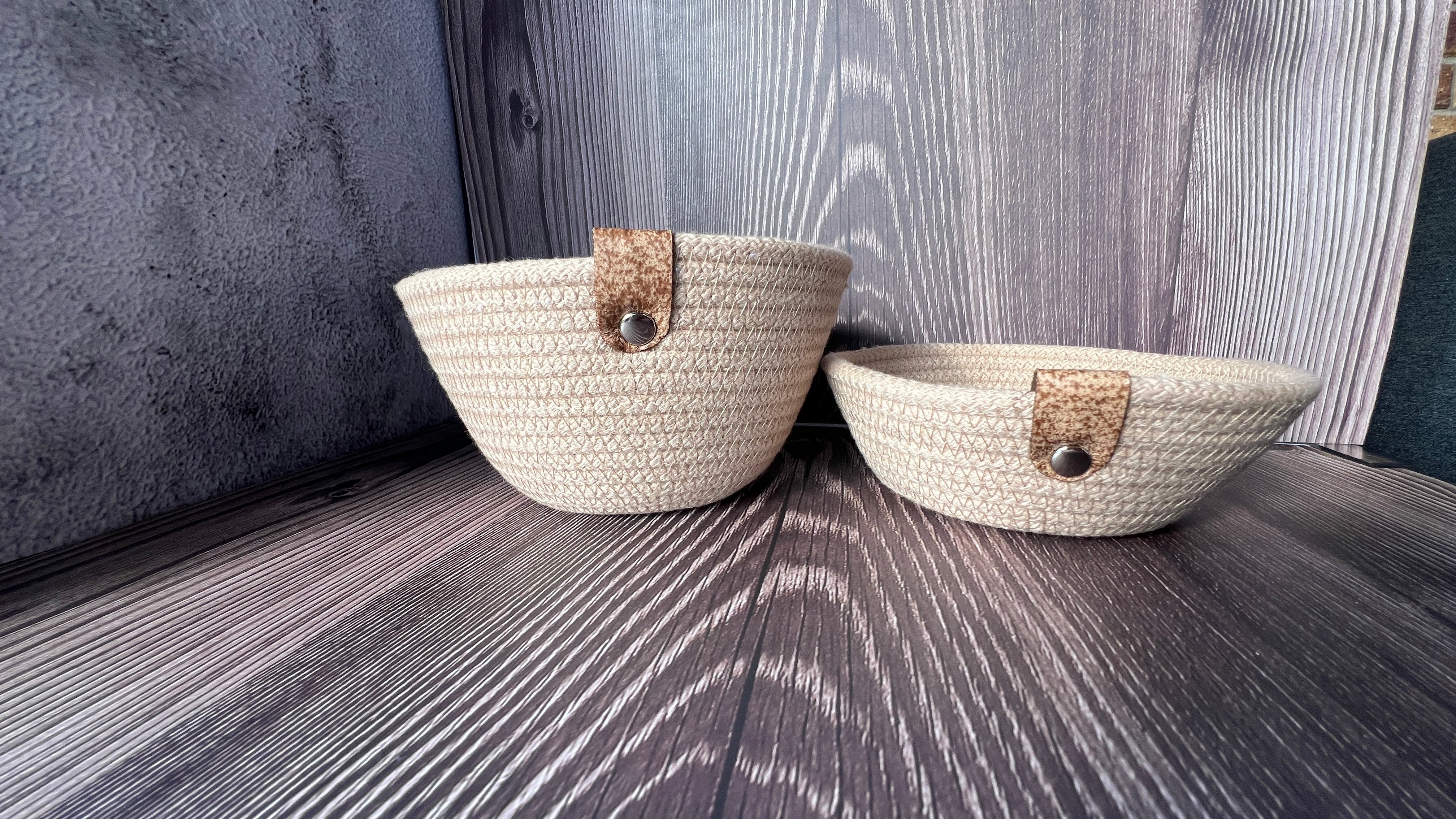 Set of 2 Cotton Rope Catch-All Baskets | Minimalist Home Organiser