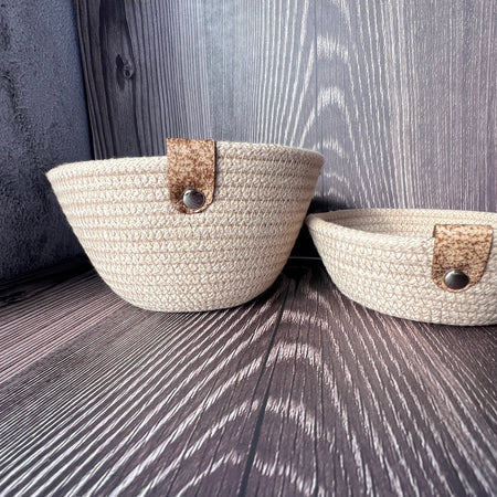 Set of 2 Cotton Rope Catch-All Baskets | Minimalist Home Organiser