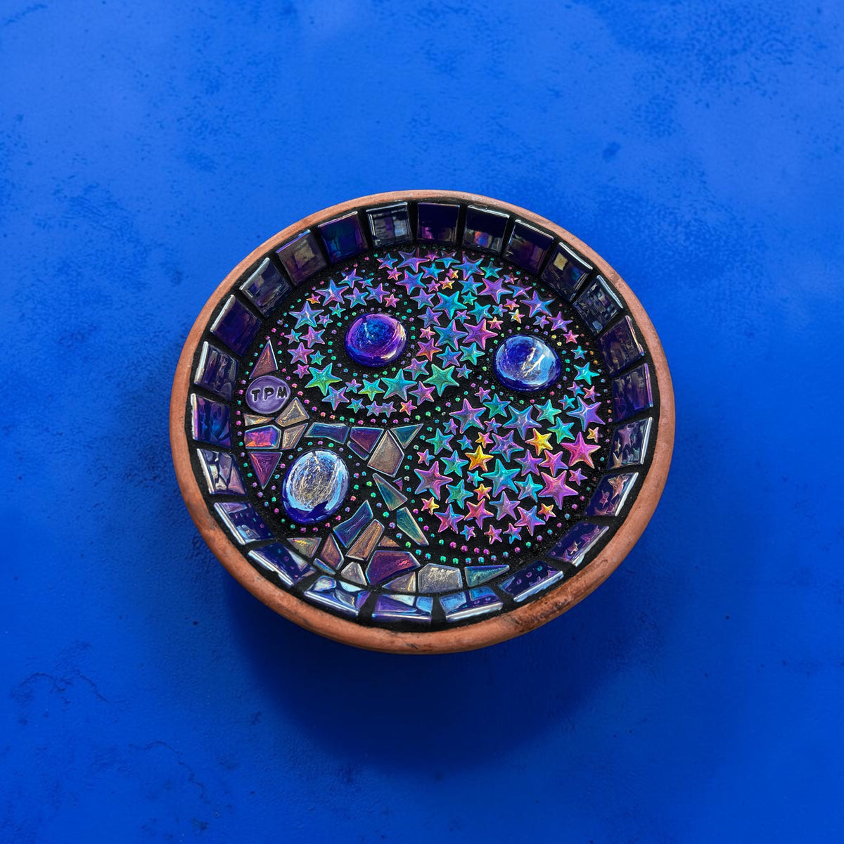 Mosaic Bee Bath.
