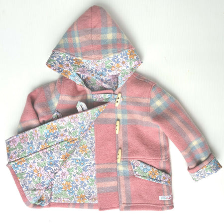 Blanket Duffle Coat with Floral Lining