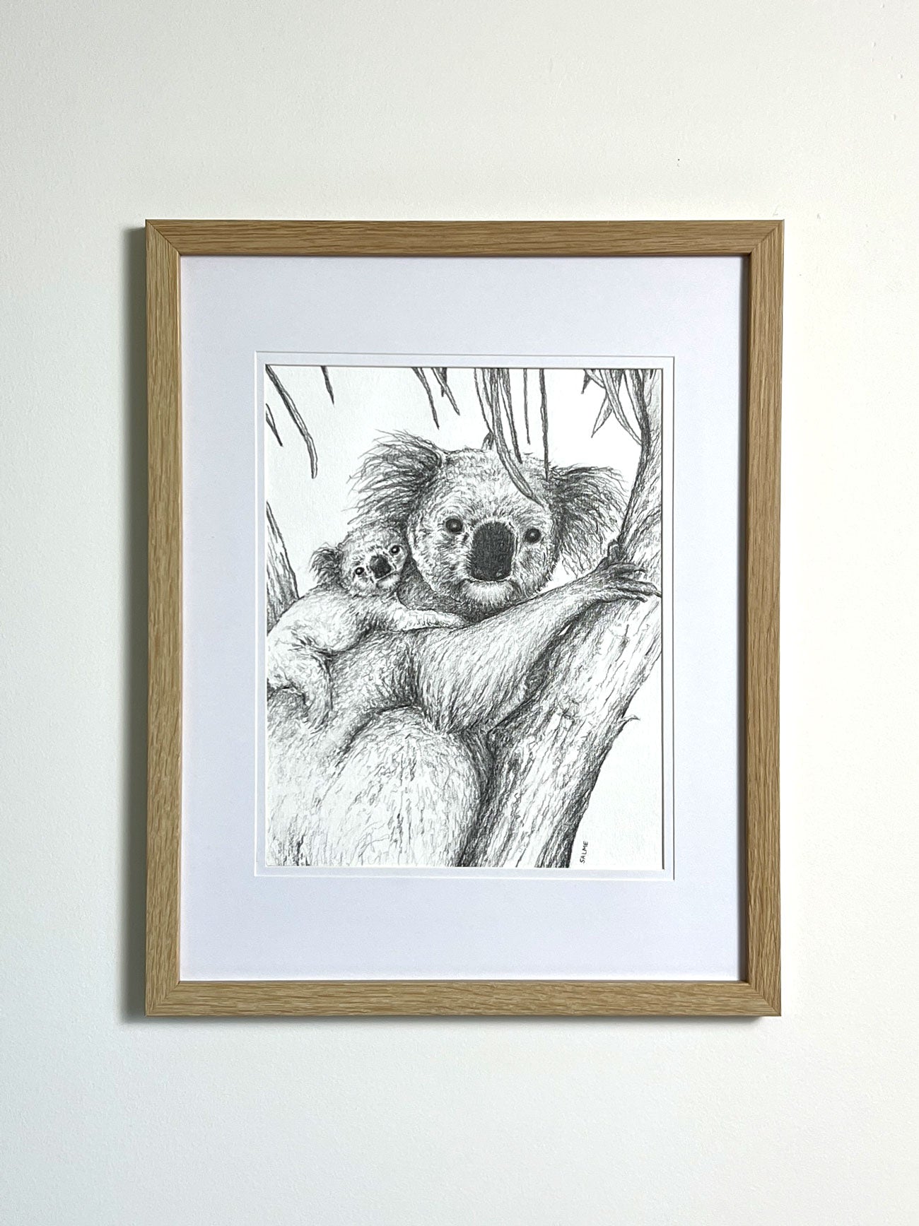 Koala Mother and Joey | Hand Drawn Original Artwork