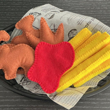 Felt Dinosaur nugget and chip sets