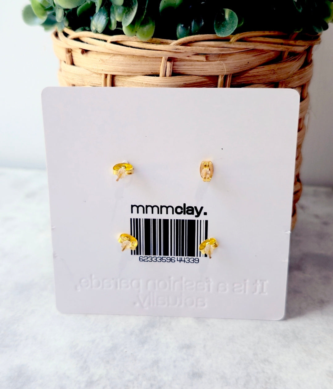 Navy Multicolour Polymer Clay Stud Set | 4 Handmade Earrings
