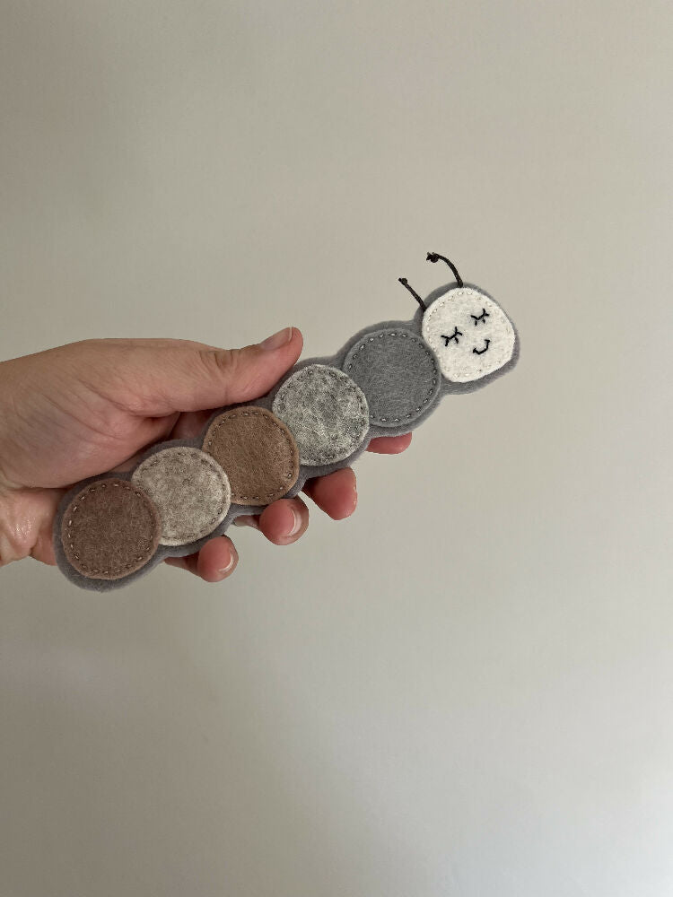 Felt caterpillar bookmark, teacher gift