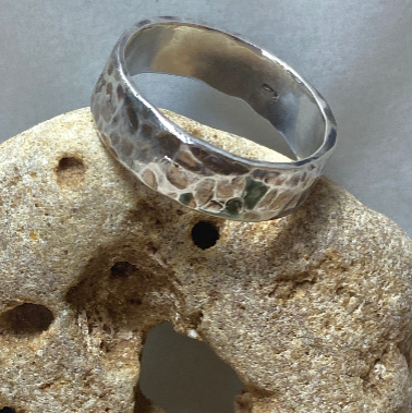 Hammered Sterling Silver Band Ring