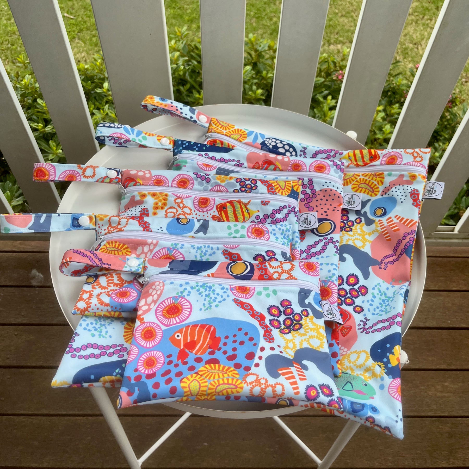READY MADE Water-resistant wet bags -  Under the Sea Mix (Louise Margaret)  | Ready to ship | FREE Postage