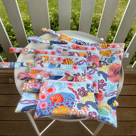 READY MADE Water-resistant wet bags -  Under the Sea Mix (Louise Margaret)  | Ready to ship | FREE Postage