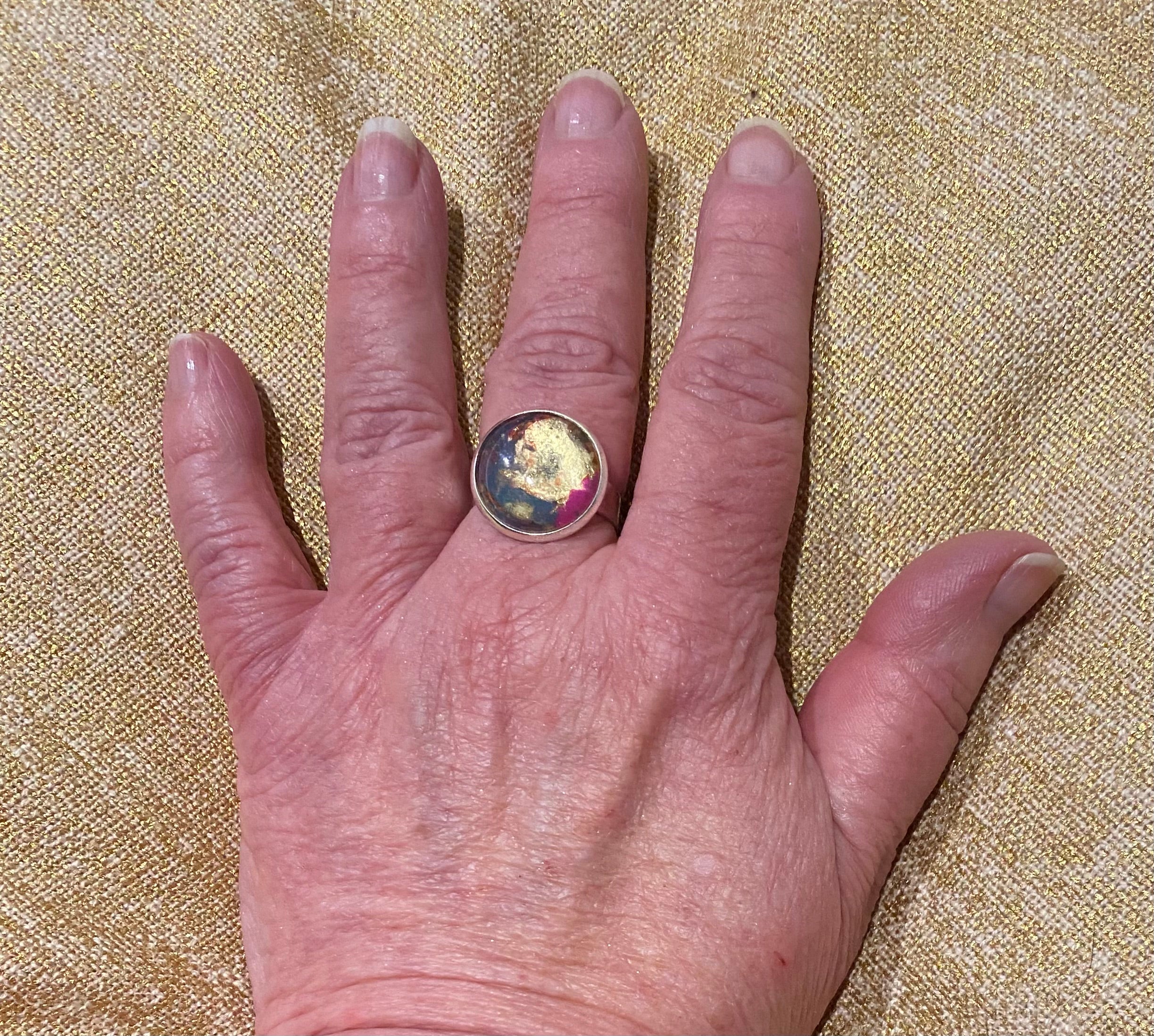 Midnight Galaxy Ring Handmade - One of a Kind | Handmade Unique Ring