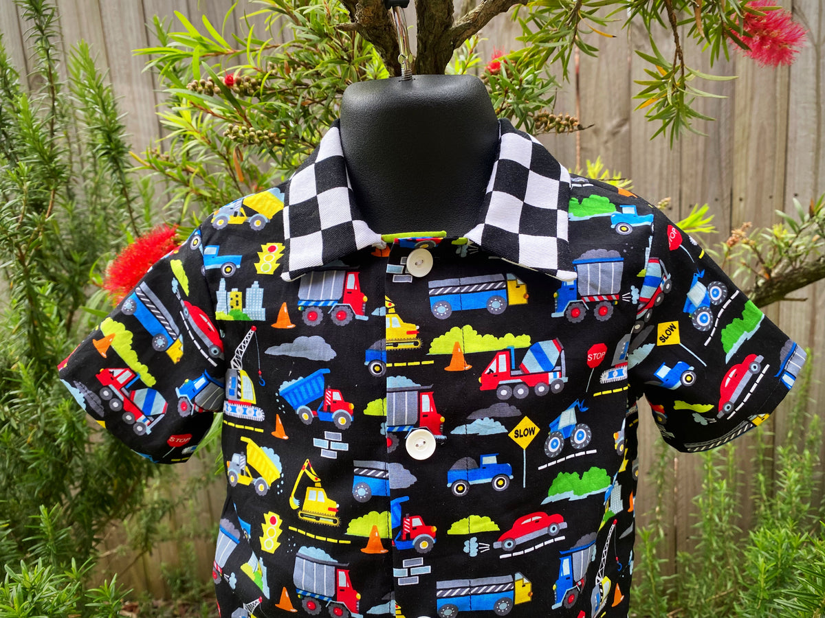 Size 1 Transport Button Up Shirt For a Toddler