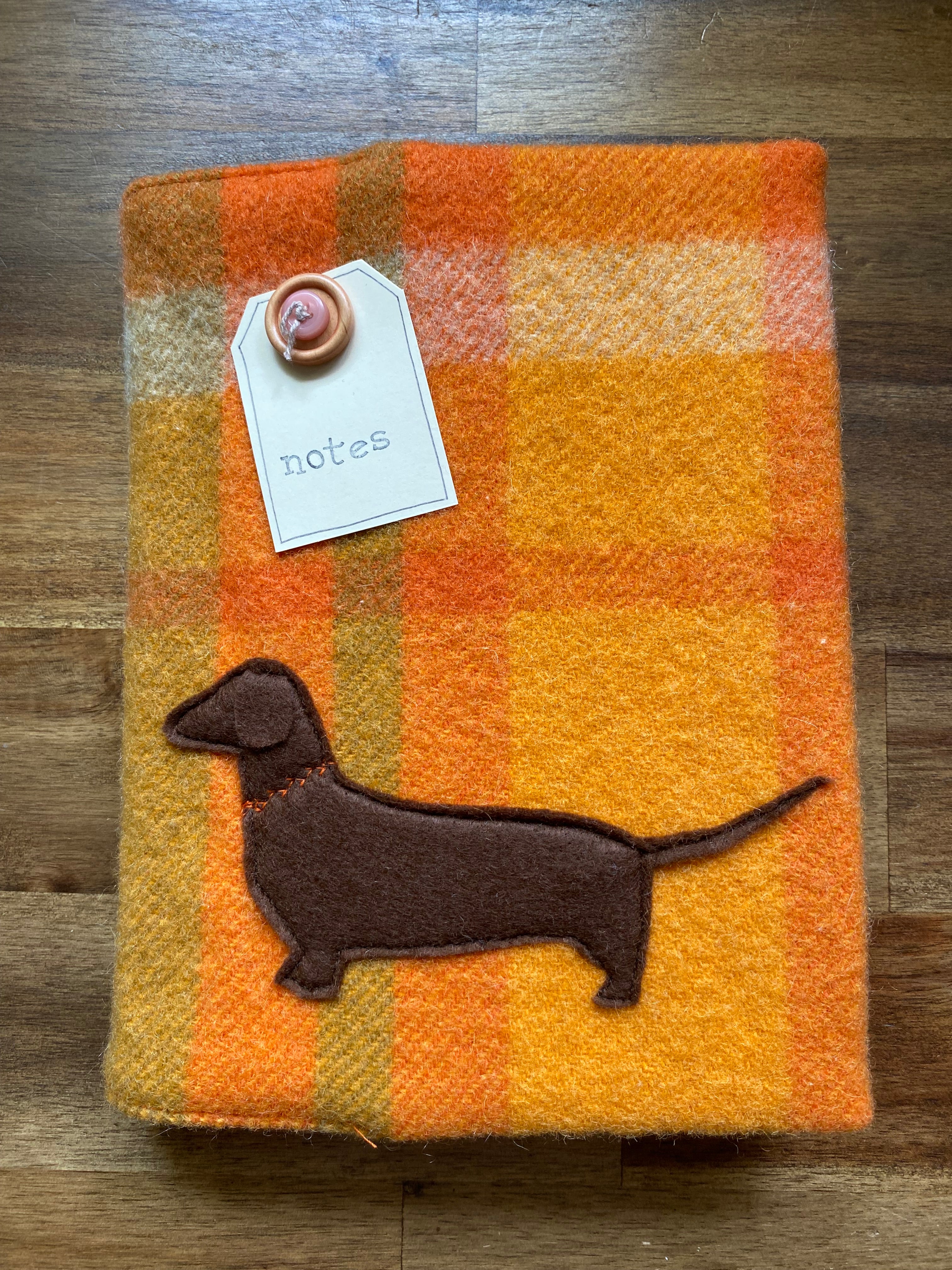 A5 Upcycled Notebook Dachshund - Orange