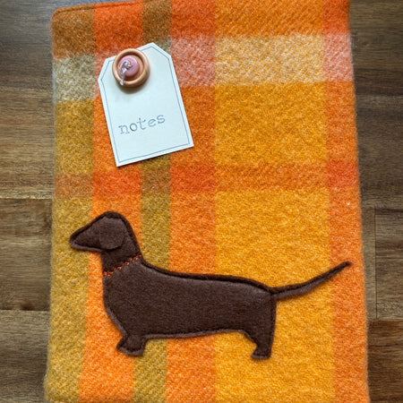 A5 Upcycled Notebook Dachshund - Orange