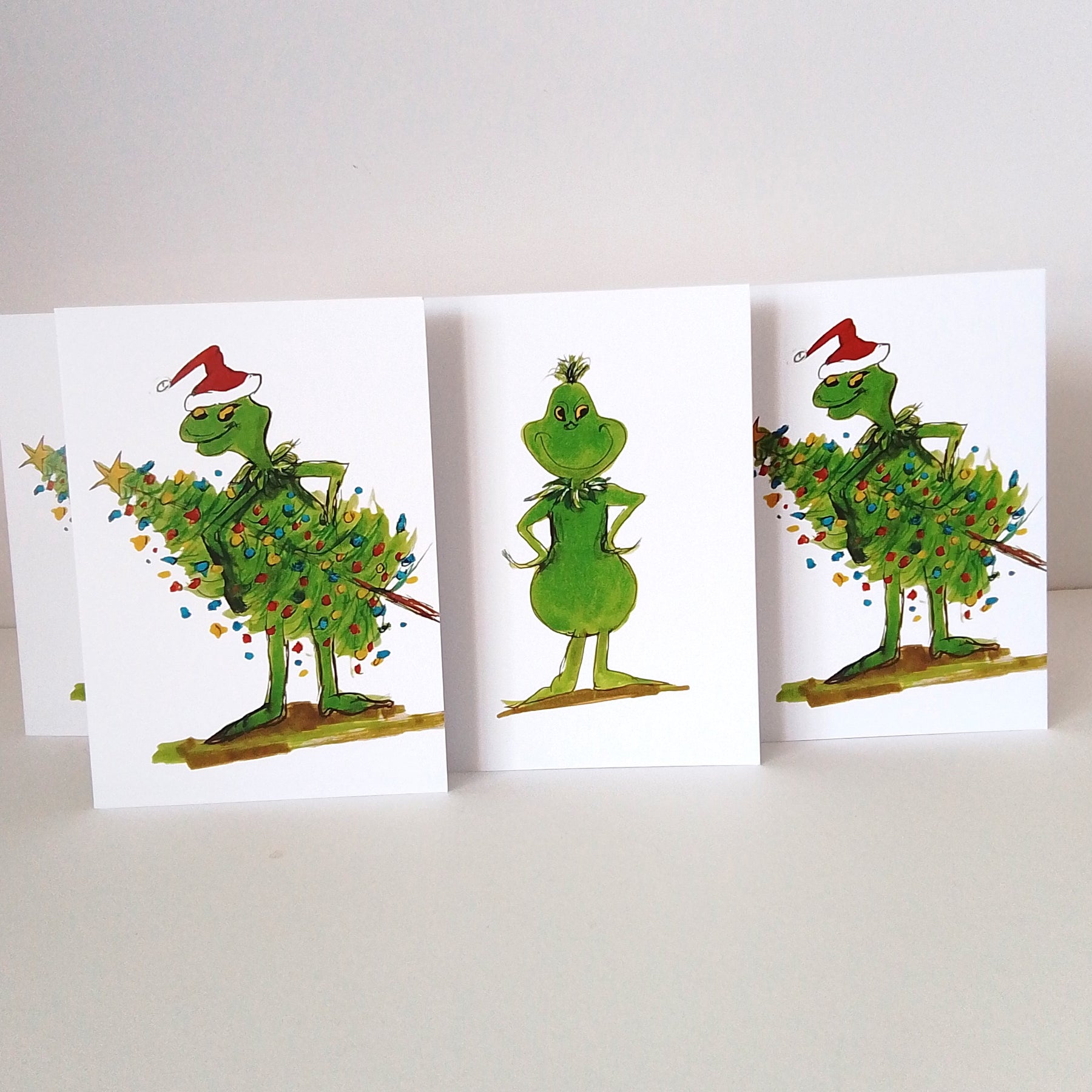 Grinch Christmas cards and tags