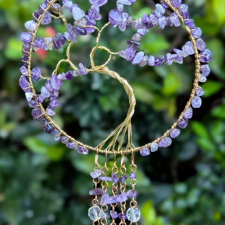 Suncatcher with gemstones| amethyst | labradorite | lavender light