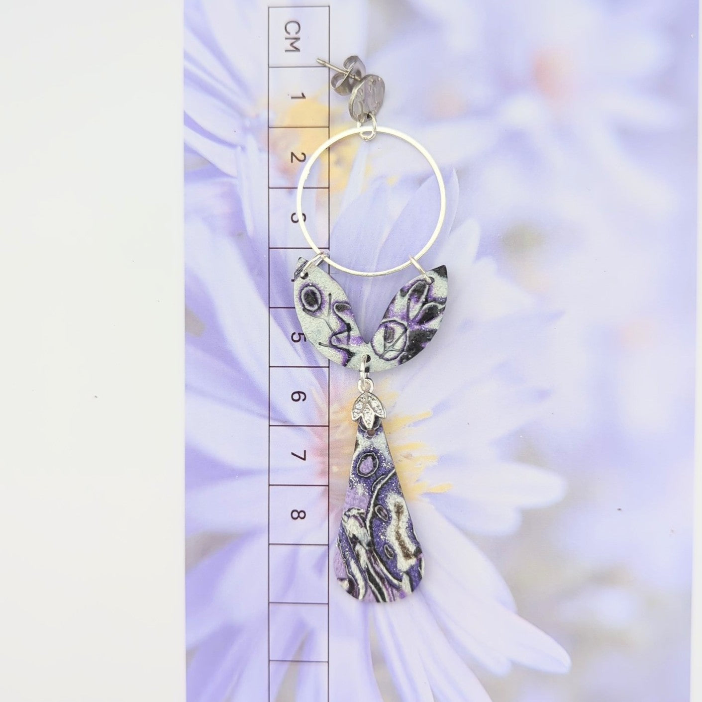 Mokume Gane Earrings in Purple
