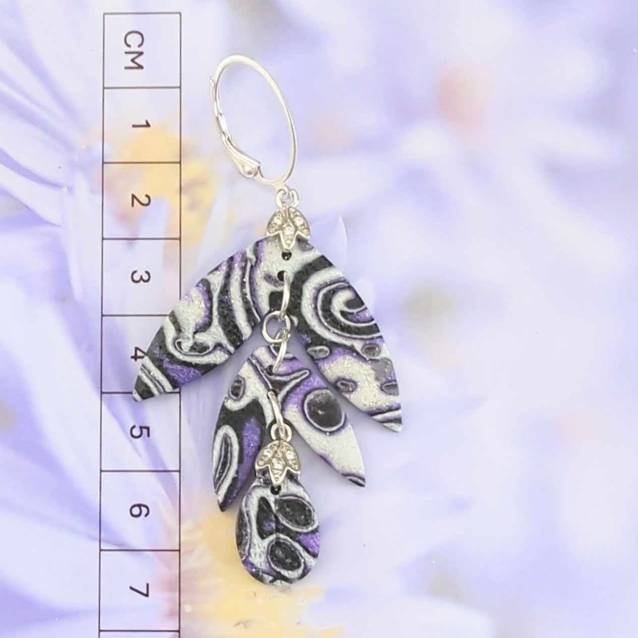 Mokume Gane Earrings in Purple