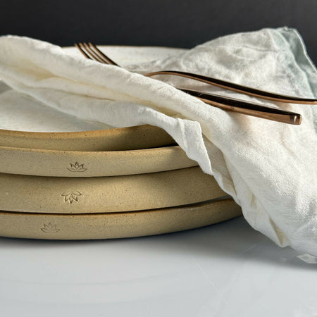 Handmade Dinner Plate | Light Tan or Rich Warm
