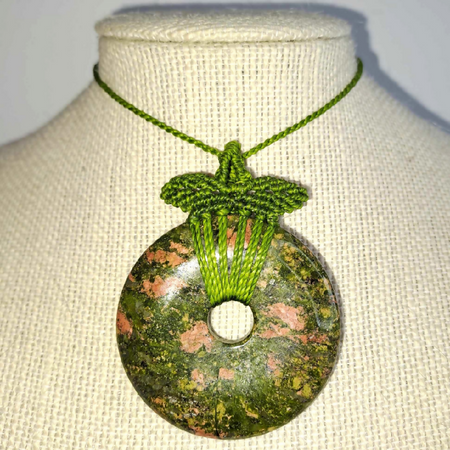 Unakite Micro Macrame Necklace