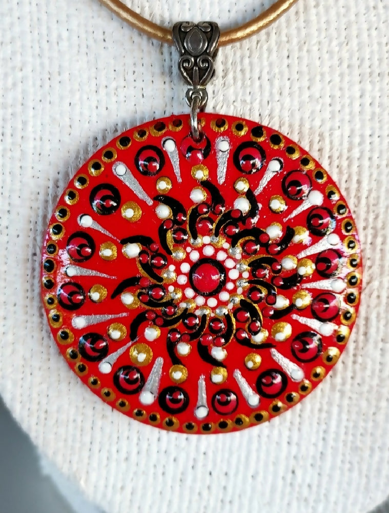 Original Dot Art design Pendant and Earing set called "Flamenco"